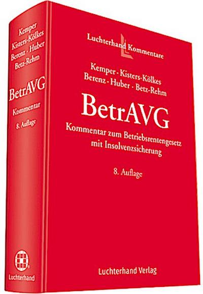 BetrAVG, Kommentar zum Betriebsrentengesetz mit Insolvenzsicherung