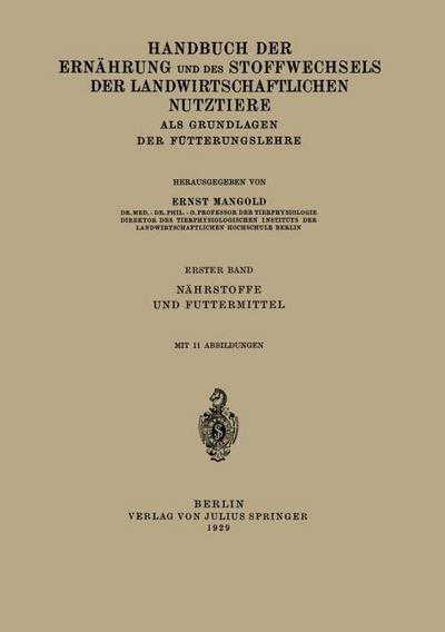 Nährstoffe und Futtermittel