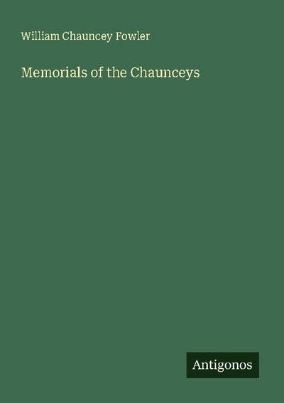Memorials of the Chaunceys