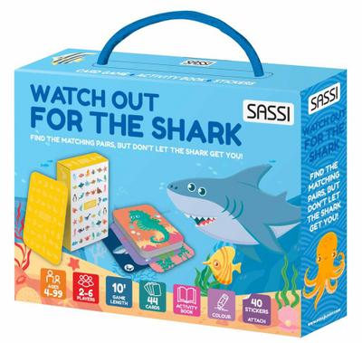 Watch out for the shark. Valigetta con carte e stickers