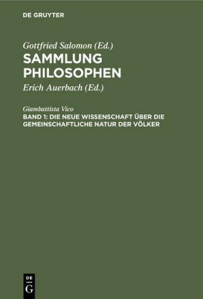 Die neue Wissenschaft über die gemeinschaftliche Natur der Völker