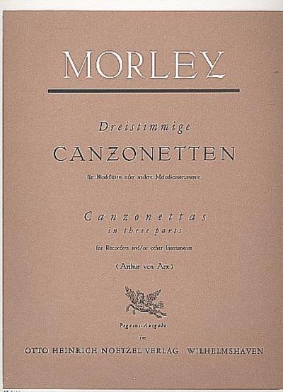 Three-part Canzonettas for 2 soprano and alto recorder