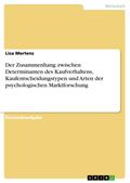 Der Zusammenhang zwischen Determinanten des Kaufverhaltens, Kaufentscheidungstypen und Arten der psychologischen Marktforschung