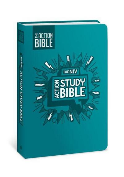 The NIV Action Study Bible, Leathersoft, Aqua, Full Color