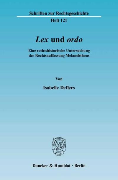 »Lex« und »ordo«.