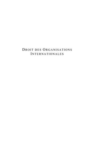Droit des organisations internationales