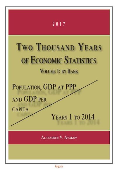 Two Thousand Years of Economic Statistics, Years 1-2014, Vol. 1, by Rank