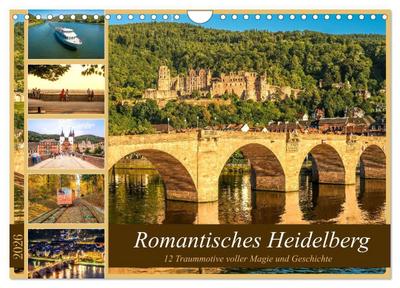 Romantisches Heidelberg - 12 Traummotive voller Magie und Geschichte (Wandkalender 2026 DIN A4 quer), CALVENDO Monatskalender