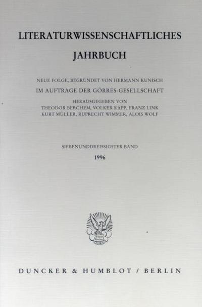 Literaturwissenschaftliches Jahrbuch