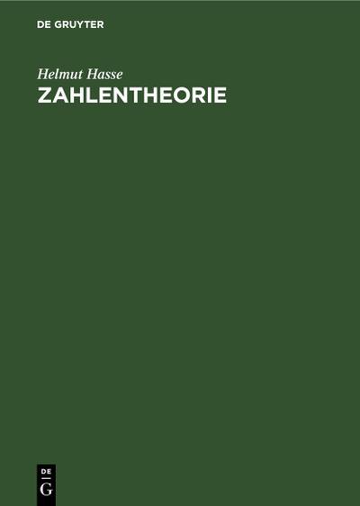 Zahlentheorie (eBook, PDF) - Helmut Hasse
