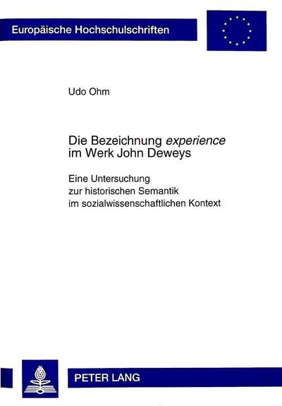 Die Bezeichnung "experience" im Werk John Deweys