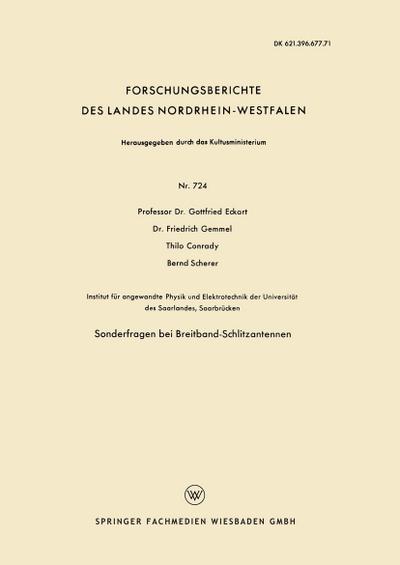 Sonderfragen bei Breitband-Schlitzantennen