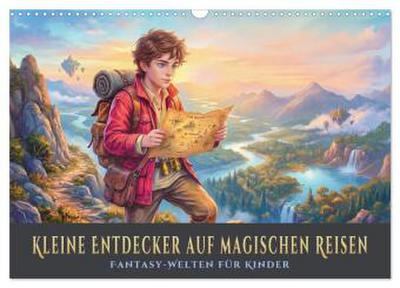 Kleine Entdecker auf magischen Reisen - Fantasy-Welten für Kinder (Wandkalender 2027 DIN A3 quer), CALVENDO Monatskalender