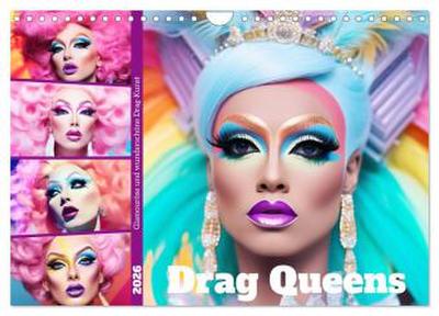 Drag Queens. Glamouröse und wunderschöne Drag-Kunst (Wandkalender 2026 DIN A4 quer), CALVENDO Monatskalender