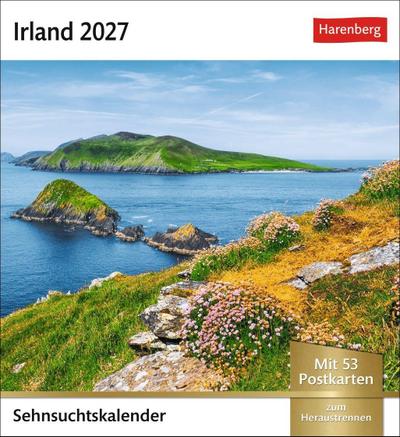 Irland Sehnsuchtskalender 2027 - Wochenkalender mit 53 Postkarten