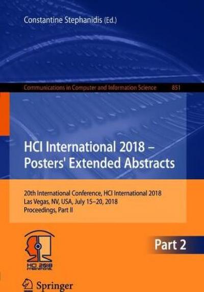 HCI International 2018 - Posters’ Extended Abstracts