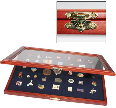 Holz-Vitrine für 100 Pin`s Modellnr. 5866