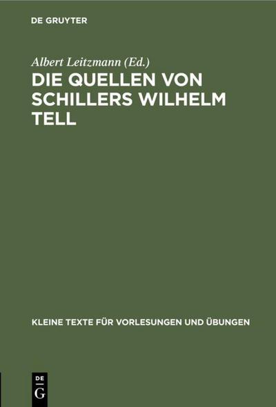Die Quellen von Schillers Wilhelm Tell