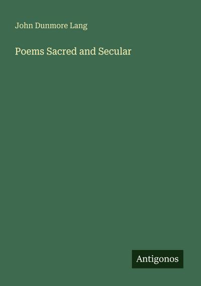 Poems Sacred and Secular