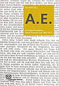 A.E.: Die frühen Feuilletons Arthur Eloessers von 1900-1913