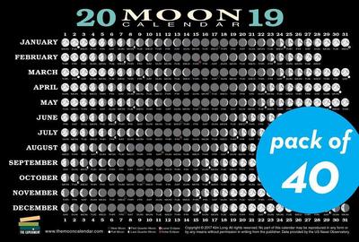 2019 Moon Calendar Card (40 Pack)