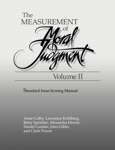 The Measurement of Moral Judgement, Volume II