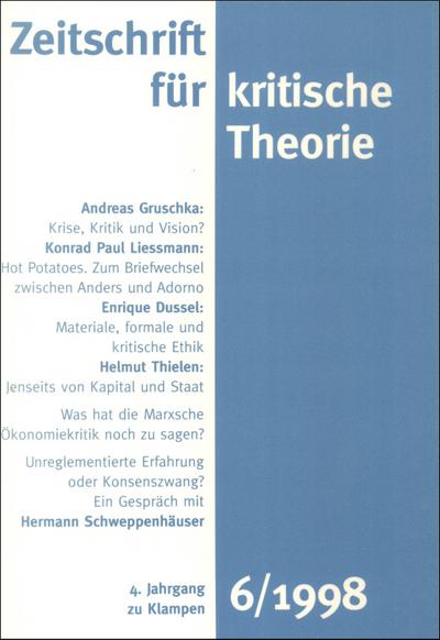 Zeitschrift für kritische Theorie / Zeitschrift für kritische Theorie, Heft 6