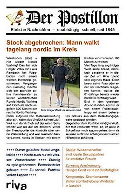 Der Postillon - Stock abgebrochen: Mann walkt tagelang nordic im Kreis