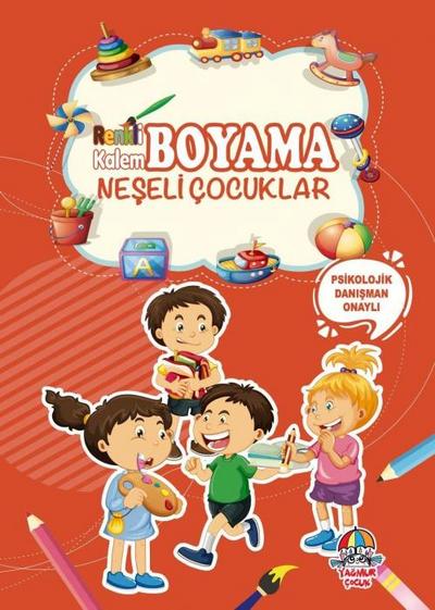 Neseli Cocuklar;Renkli Kalem Boyama