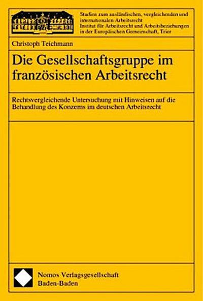 Die Gesellschaftsgruppe im französischen Arbeitsrecht