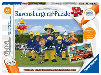 Ravensburger tiptoi 00046 - Puzzle für kleine Entdecker: Feuerwehrmann Sam / 2x24 Teile Puzzle von Ravensburger ab 4 Jahren