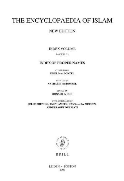Encyclopaedia of Islam, Index of Proper Names