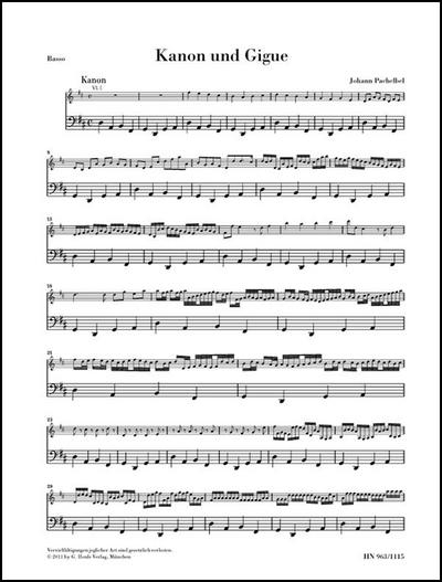 Kanon und Gigue D-dur für 3 Violinen und Basso continuo
