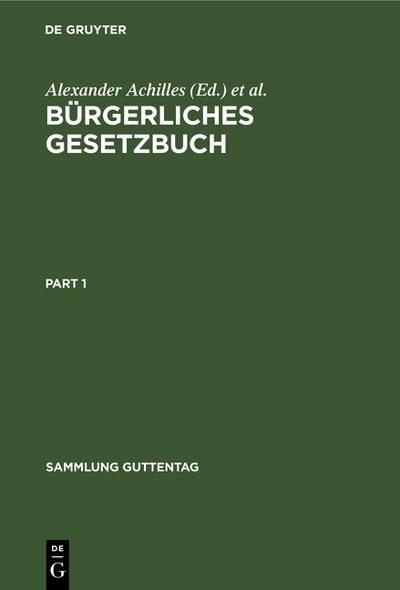 Bürgerliches Gesetzbuch
