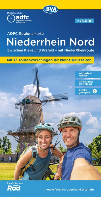 BVA ADFC Regionalkarte Niederrhein Nord, mit Knotenpunkten 1:75.000