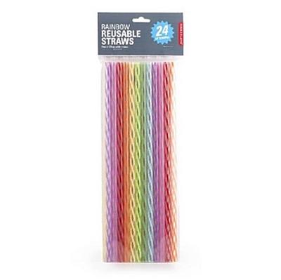 Rainbow Reusable Straws S/24 11"