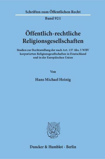 Öffentlich-rechtliche Religionsgesellschaften.
