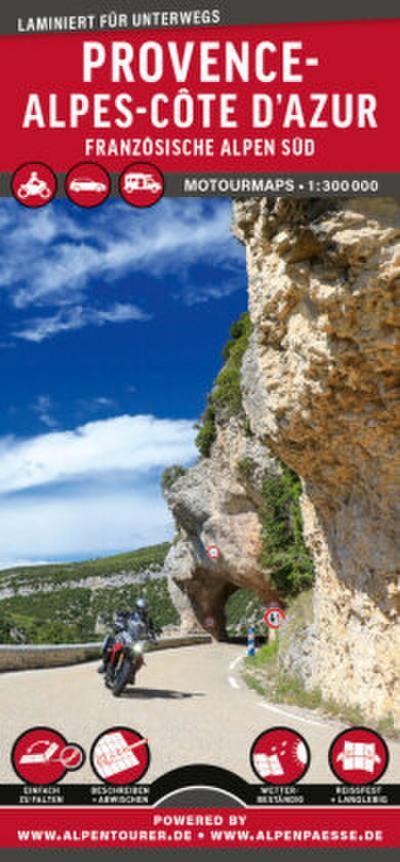 MoTourMaps Provence-Alpes-Côte d’Azur (Französische Alpen Süd) Auto- und Motorradkarte 1:300.000