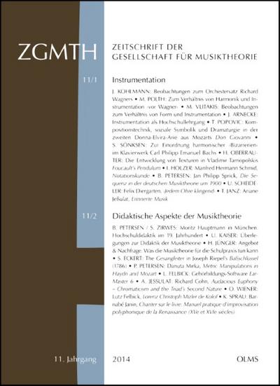ZGMTH - Zeitschrift der Gesellschaft für Musiktheorie, 11. Jahrgang 2014