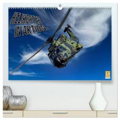 Helikopter in Aktion (hochwertiger Premium Wandkalender 2026 DIN A2 quer), Kunstdruck in Hochglanz