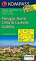 KOMPASS Wanderkarte Perugia - Assisi - Città di Castello - Gubbio: Wanderkarte mit Radtouren. GPS-genau. 1:50000