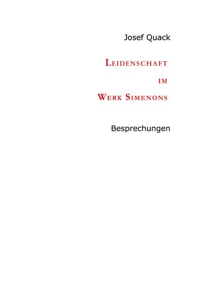 Leidenschaft im Werk Simenons