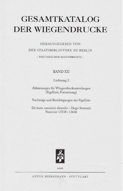 Gesamtkatalog der Wiegendrucke