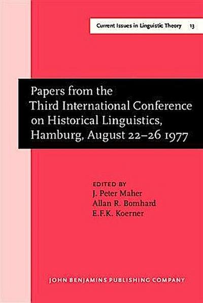 Papers from the Third International Conference on Historical Linguistics, Hamburg, August 22-26 1977