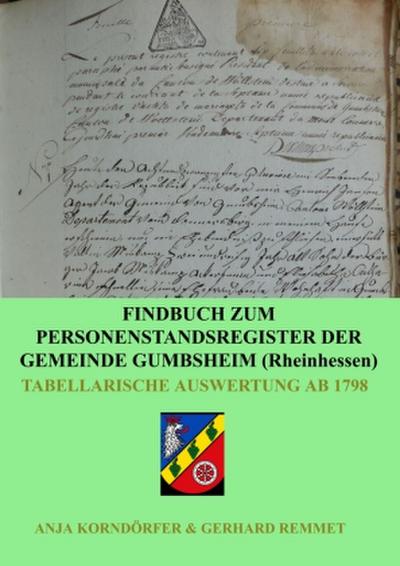 Findbuch zum Personenstandsregister der Gemeinde Gumbsheim/Rheinhessen