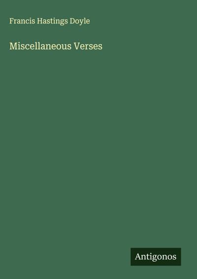 Miscellaneous Verses