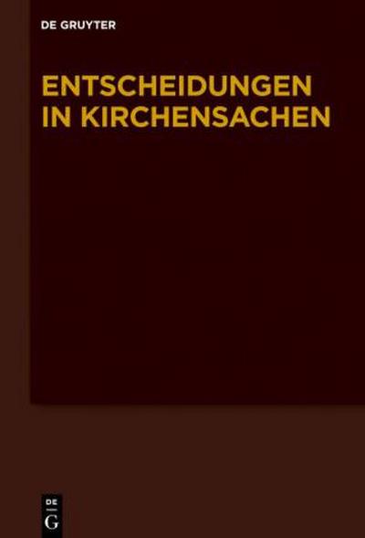 Entscheidungen in Kirchensachen seit 1946 01.01.2021-30.06.2021