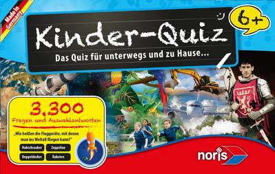 Noris 606013596 Kinder-Quiz, der Familen-Spielspaß für Zuhause oder unterwegs, für 1-6 Spieler ab 6 Jahren