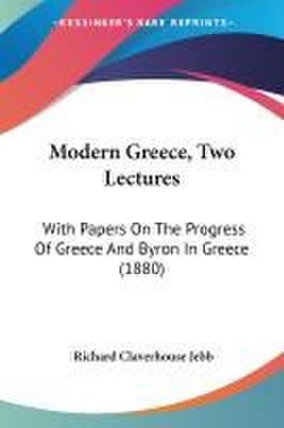 Modern Greece, Two Lectures