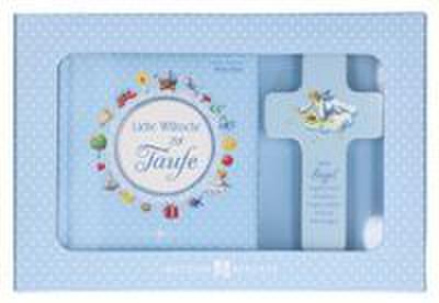 Liebe Wünsche zur Taufe. Geschenkset blau